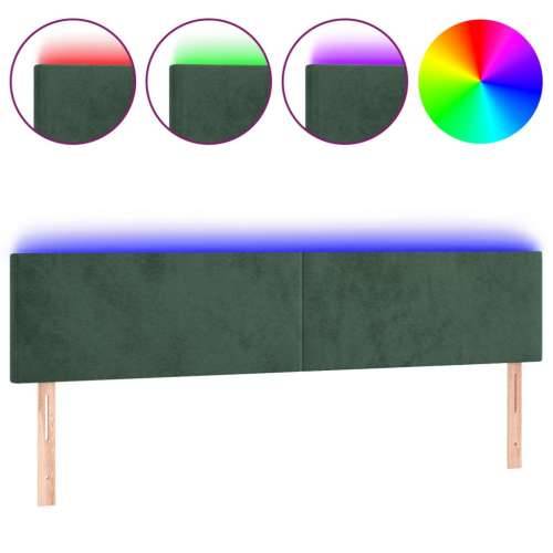 LED uzglavlje tamnozeleno 200x5x78/88 cm baršunasto - Tamnozelena 200 x 5 x 78/88 cm 1 Cijena