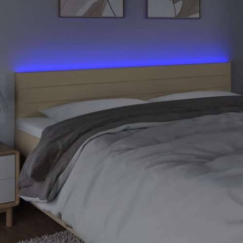 LED uzglavlje krem 180x5x78/88 cm od tkanine - Krema 180 x 5 x 78/88 cm 1 Cijena