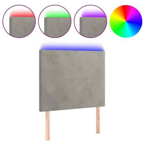 LED uzglavlje svjetlosivo 90x5x118/128 cm baršunasto - Svjetlosiva 90 x 5 x 118/128 cm 1 Cijena