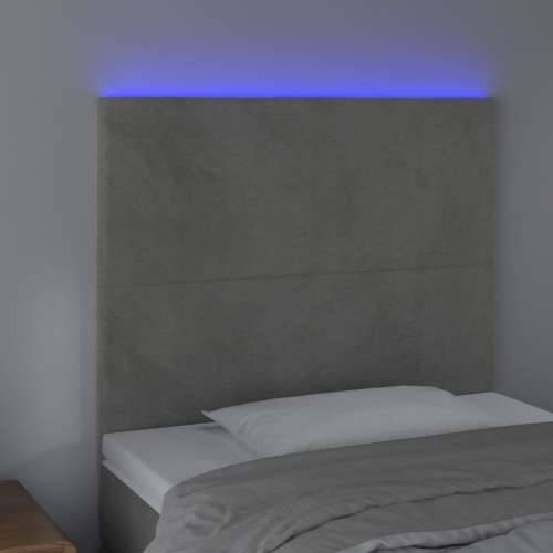 LED uzglavlje svjetlosivo 90x5x118/128 cm baršunasto - Svjetlosiva 90 x 5 x 118/128 cm 1 Cijena