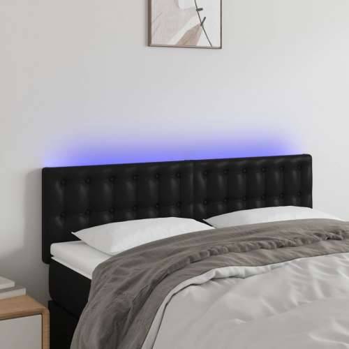 LED uzglavlje crno 144 x 5 x 78/88 cm od umjetne kože - Crna 144 x 5 x 78/88 cm 1 Cijena
