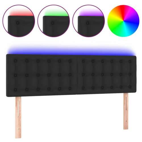 LED uzglavlje crno 144 x 5 x 78/88 cm od umjetne kože - Crna 144 x 5 x 78/88 cm 1 Cijena