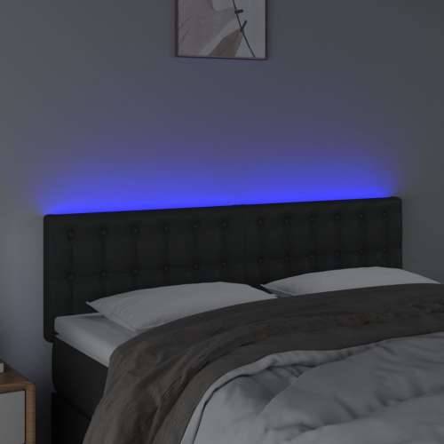 LED uzglavlje crno 144 x 5 x 78/88 cm od umjetne kože - Crna 144 x 5 x 78/88 cm 1 Cijena