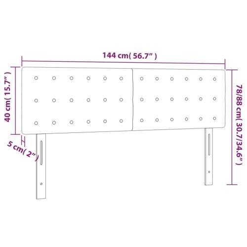 LED uzglavlje crno 144 x 5 x 78/88 cm od umjetne kože - Crna 144 x 5 x 78/88 cm 1 Cijena