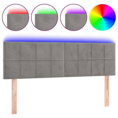 LED uzglavlje svjetlosivo 144x5x78/88 cm baršunasto - Svjetlosiva 144 x 5 x 78/88 cm 1 Cijena