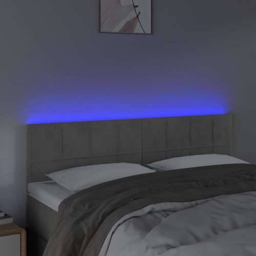 LED uzglavlje svjetlosivo 144x5x78/88 cm baršunasto - Svjetlosiva 144 x 5 x 78/88 cm 1 Cijena