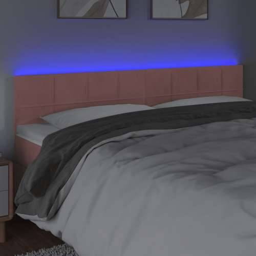 LED uzglavlje ružičasto 180x5x78/88 cm baršunasto - Ružičasta 180 x 5 x 78/88 cm 1 Cijena