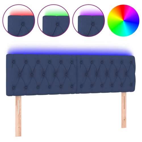 LED uzglavlje plavo 160 x 7 x 78/88 cm od tkanine - Plava 160 x 7 x 78/88 cm 1 Cijena