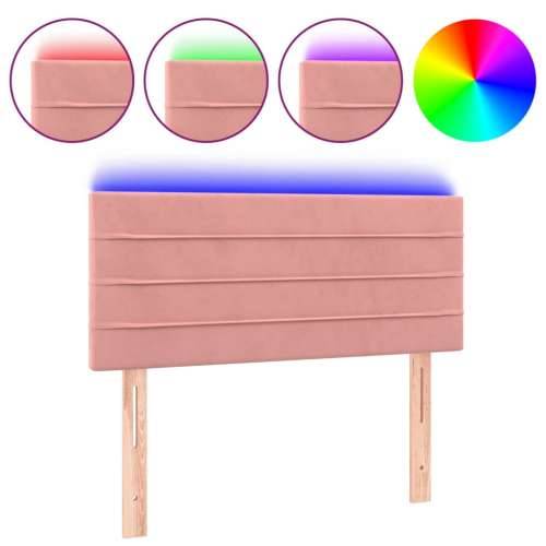 LED uzglavlje ružičasto 100x5x78/88 cm baršunasto - Ružičasta 100 x 5 x 78/88 cm 1 Cijena