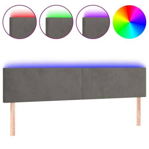 LED uzglavlje tamnosivo 180x5x78/88 cm baršunasto - Tamno siva 180 x 5 x 78/88 cm 1 Cijena