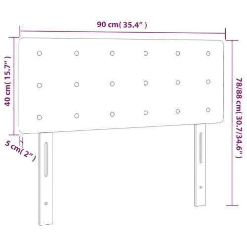 LED uzglavlje tamnosmeđe 90x5x78/88 cm od tkanine - Tamno smeđa 90 x 5 x 78/88 cm 1 Cijena