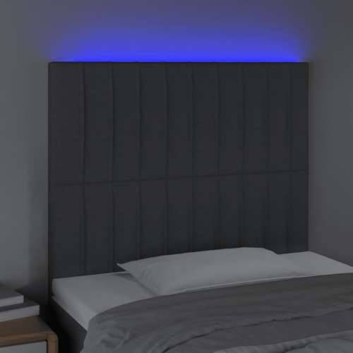 LED uzglavlje tamnosivo 80x5x118/128 cm od tkanine - Tamno siva 80 x 5 x 118/128 cm 1 Cijena