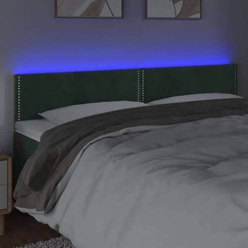 LED uzglavlje tamnozeleno 160x5x78/88 cm baršunasto - Tamnozelena 160 x 5 x 78/88 cm 1 Cijena