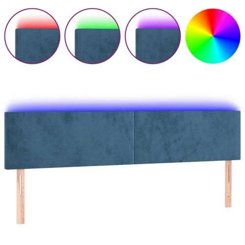 LED uzglavlje tamnoplavo 160x5x78/88 cm baršunasto - Tamno plava 160 x 5 x 78/88 cm 1 Cijena