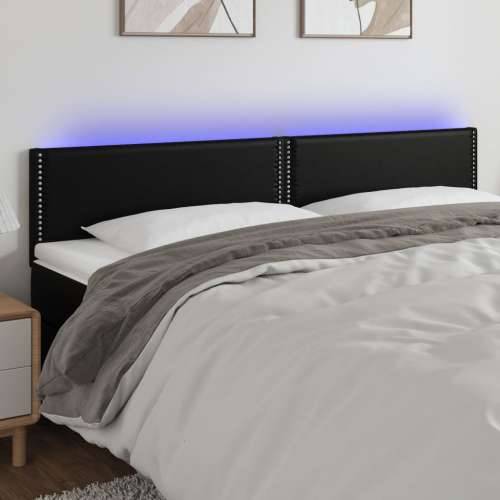 LED uzglavlje crno 180 x 5 x 78/88 cm od umjetne kože - Crna 180 x 5 x 78/88 cm 1 Cijena