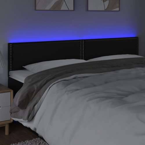 LED uzglavlje crno 180 x 5 x 78/88 cm od umjetne kože - Crna 180 x 5 x 78/88 cm 1 Cijena