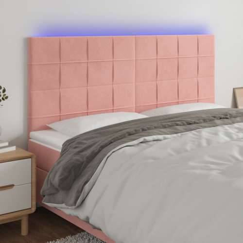 LED uzglavlje ružičasto 160x5x118/128 cm baršunasto - Ružičasta 160 x 5 x 118/128 cm 1 Cijena
