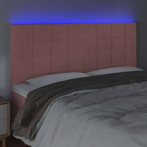 LED uzglavlje ružičasto 160x5x118/128 cm baršunasto - Ružičasta 160 x 5 x 118/128 cm 1 Cijena