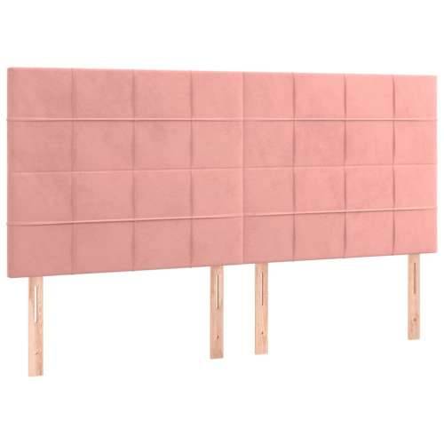 LED uzglavlje ružičasto 160x5x118/128 cm baršunasto - Ružičasta 160 x 5 x 118/128 cm 1 Cijena