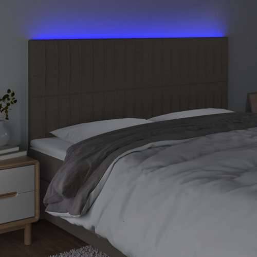 LED uzglavlje smeđesivo 160x5x118/128 cm od tkanine - Sivo-smeđa 160 x 5 x 118/128 cm 1 Cijena