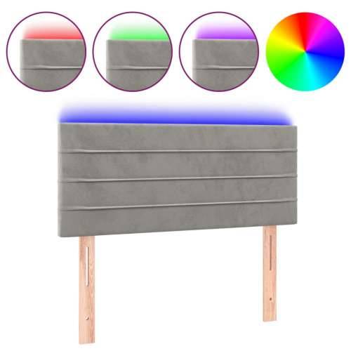 LED uzglavlje svjetlosivo 100x5x78/88 cm baršunasto - Svjetlosiva 100 x 5 x 78/88 cm 1 Cijena