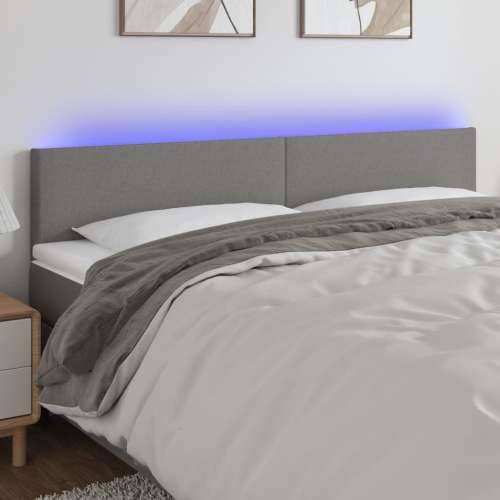 LED uzglavlje tamnosivo 200x5x78/88 cm od tkanine - Tamno siva 200 x 5 x 78/88 cm 1 Cijena