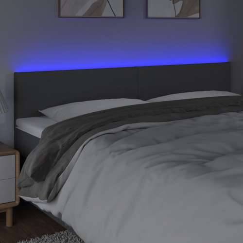 LED uzglavlje tamnosivo 200x5x78/88 cm od tkanine - Tamno siva 200 x 5 x 78/88 cm 1 Cijena