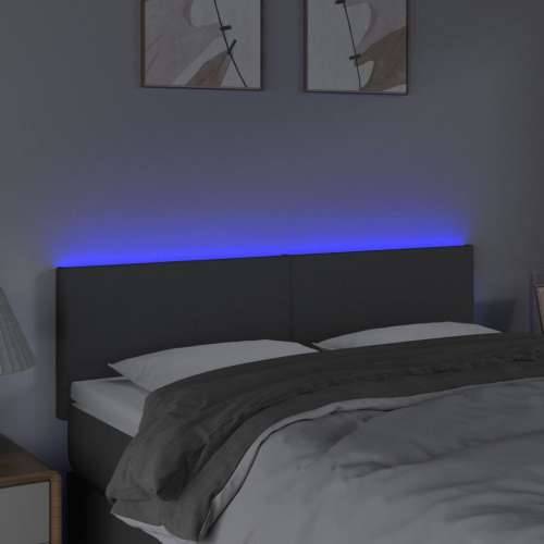 LED uzglavlje tamnosivo 144x5x78/88 cm od tkanine - Tamno siva 144 x 5 x 78/88 cm 1 Cijena