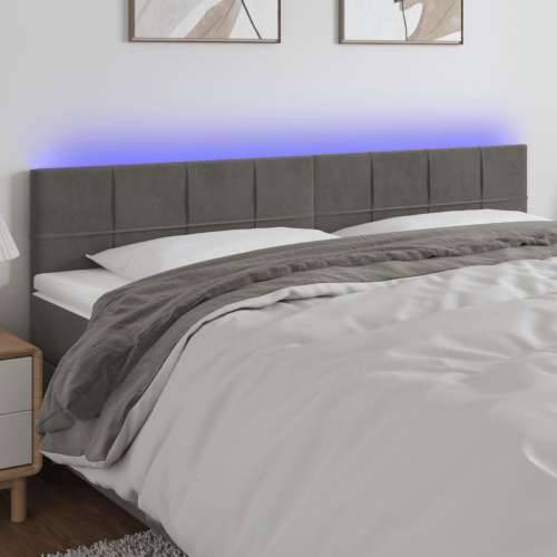 LED uzglavlje tamnosivo 180x5x78/88 cm baršunasto - Tamno siva 180 x 5 x 78/88 cm 1 Cijena