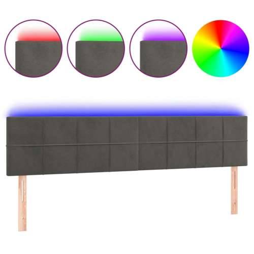 LED uzglavlje tamnosivo 180x5x78/88 cm baršunasto - Tamno siva 180 x 5 x 78/88 cm 1 Cijena