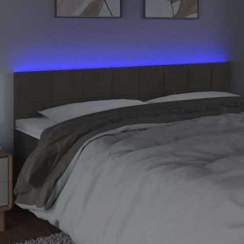 LED uzglavlje tamnosivo 180x5x78/88 cm baršunasto - Tamno siva 180 x 5 x 78/88 cm 1 Cijena