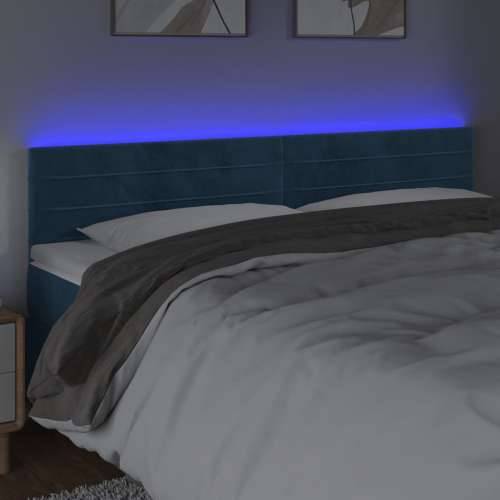 LED uzglavlje tamnoplavo 200x5x78/88 cm baršunasto - Tamno plava 200 x 5 x 78/88 cm 1 Cijena