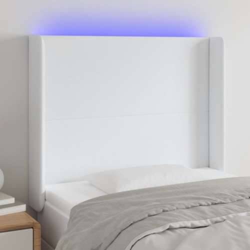 LED uzglavlje bijelo 103x16x118/128 cm od umjetne kože - Bijela 103 x 16 x 118/128 cm 1 Cijena