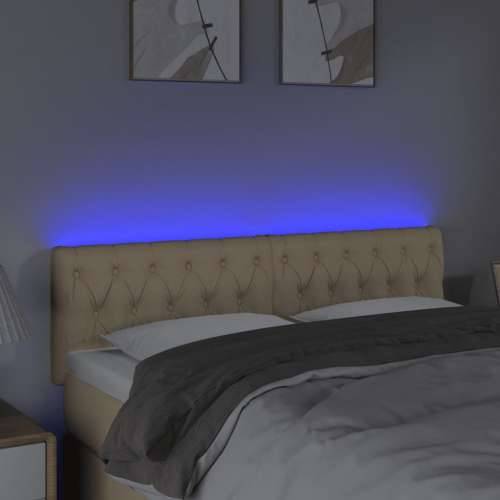 LED uzglavlje krem 144 x 7 x 78/88 cm od tkanine - Krema 144 x 7 x 78/88 cm 1 Cijena