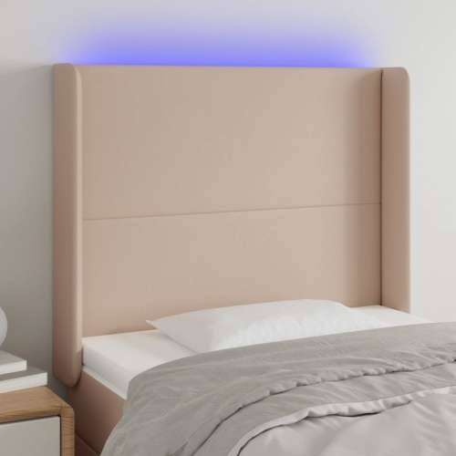 LED uzglavlje boja cappuccina 83x16x118/128 cm od umjetne kože - Boja cappuccina 83 x 16 x 118/128 cm 1 Cijena