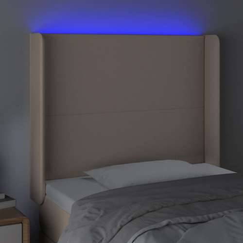 LED uzglavlje boja cappuccina 83x16x118/128 cm od umjetne kože - Boja cappuccina 83 x 16 x 118/128 cm 1 Cijena