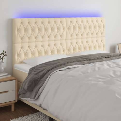 LED uzglavlje krem 200x7x118/128 cm od tkanine - Krema 200 x 7 x 118/128 cm 1 Cijena