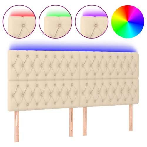 LED uzglavlje krem 200x7x118/128 cm od tkanine - Krema 200 x 7 x 118/128 cm 1 Cijena