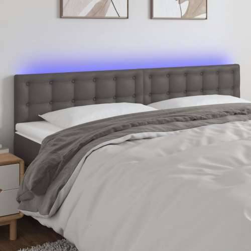 LED uzglavlje sivo 160 x 5 x 78/88 cm od umjetne kože - Siva 160 x 5 x 78/88 cm 1 Cijena