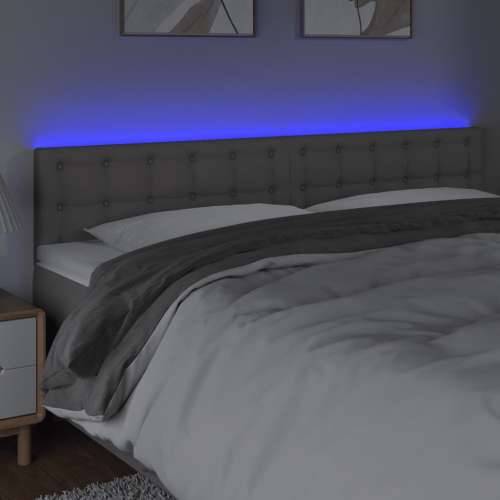 LED uzglavlje sivo 160 x 5 x 78/88 cm od umjetne kože - Siva 160 x 5 x 78/88 cm 1 Cijena