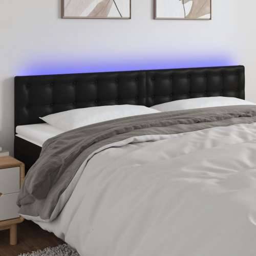 LED uzglavlje crno 180 x 5 x 78/88 cm od umjetne kože - Crna 180 x 5 x 78/88 cm 1 Cijena