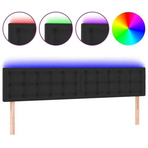 LED uzglavlje crno 180 x 5 x 78/88 cm od umjetne kože - Crna 180 x 5 x 78/88 cm 1 Cijena