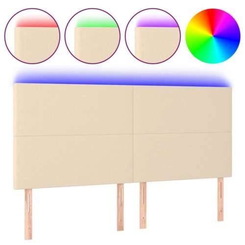 LED uzglavlje krem 200x5x118/128 cm od tkanine - Krema 200 x 5 x 118/128 cm 1 Cijena