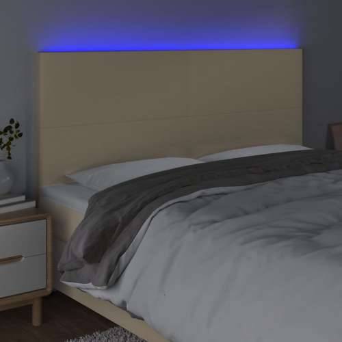 LED uzglavlje krem 200x5x118/128 cm od tkanine - Krema 200 x 5 x 118/128 cm 1 Cijena