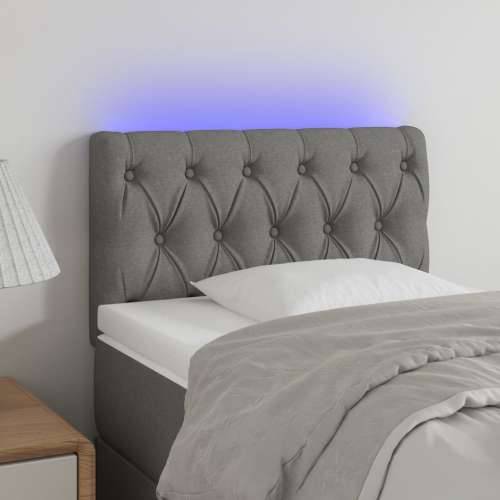 LED uzglavlje tamnosivo 80 x 7 x 78/88 cm od tkanine - Tamno siva 80 x 7 x 78/88 cm 1 Cijena