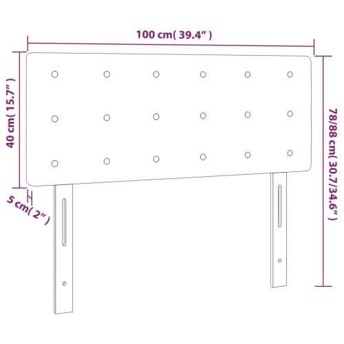 LED uzglavlje svjetlosivo 100x5x78/88 cm od tkanine - Svjetlosiva 100 x 5 x 78/88 cm 1 Cijena