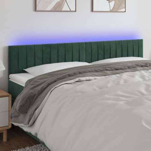 LED uzglavlje tamnozeleno 160x5x78/88 cm baršunasto - Tamnozelena 160 x 5 x 78/88 cm 1 Cijena