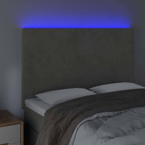 LED uzglavlje svjetlosivo 144x5x118/128 cm baršunasto - Svjetlosiva 144 x 5 x 118/128 cm 1 Cijena