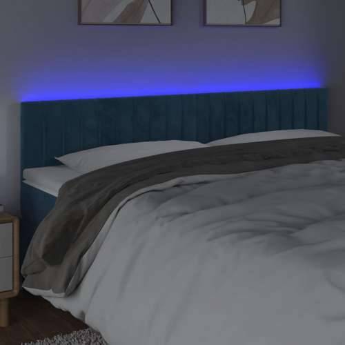 LED uzglavlje tamnoplavo 180x5x78/88 cm baršunasto - Tamno plava 180 x 5 x 78/88 cm 1 Cijena
