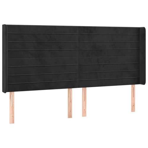LED uzglavlje crno 163 x 16 x 118/128 cm baršunasto - Crna 163 x 16 x 118/128 cm 1 Cijena